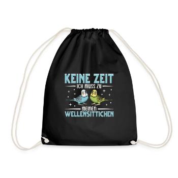 Wellensittich Nymphensittich Papagei Vogelkäfig - Turnbeutel - Schwarz - Vorne