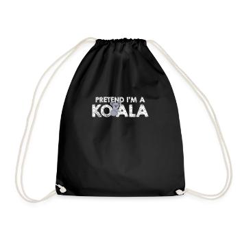 Pretend I'm A Koala Bear Awesome Animal Humor For - Drawstring Bag - black - Front
