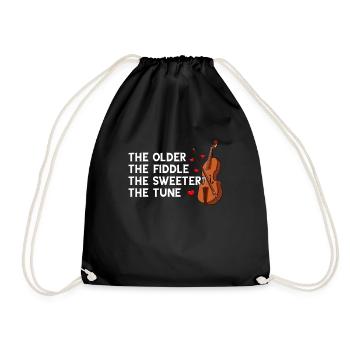 Geige Violine Viola Cello Musiker Instrument - Turnbeutel - Schwarz - Vorne