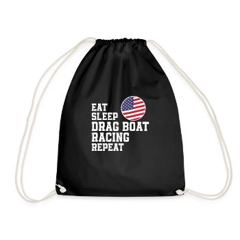 Eat Sleep Patriotisches Drag Boat Racing A Speed - Turnbeutel - Schwarz - Vorne
