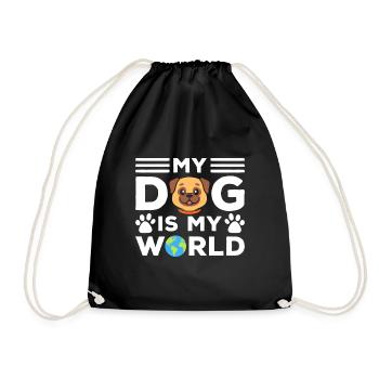 Mon chien est mon monde - Sac de sport léger - noir - Devant