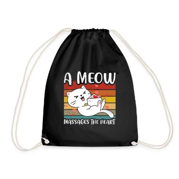 Un meau masse le cœur - Sac de sport léger - noir - Devant