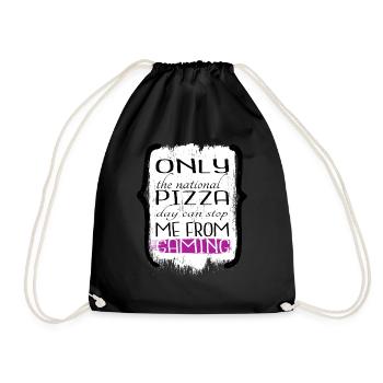 gift fun computer play baccalaureate and sleep - Drawstring Bag - black - Front