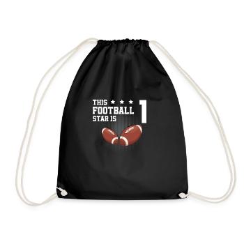 Football Star 1 American Football 1 Jahr alt 1. - Turnbeutel - Schwarz - Vorne