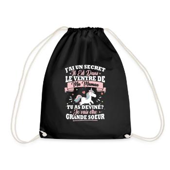 Humour cadeau je vais être grande soeur - Sac de sport léger - noir - Devant