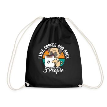 J’aime le café et les chiens et peut-être 3 personnes - Sac de sport léger - noir - Devant