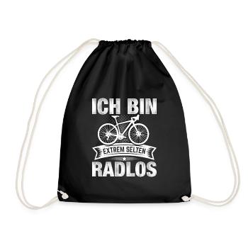 Ich bin selten Radlos - Turnbeutel - Schwarz - Vorne