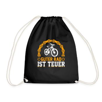Guter Rad ist teuer Mountainbike - Turnbeutel - Schwarz - Vorne
