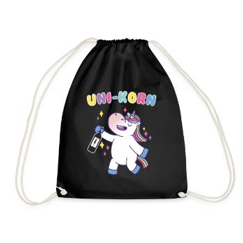 uniKornBunt - Turnbeutel - Schwarz - Vorne