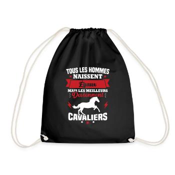 Les meilleurs hommes deviennent Cavaliers humour - Sac de sport léger - noir - Devant