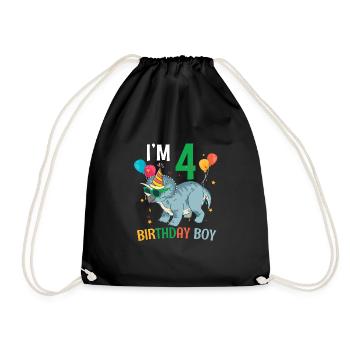 J’ai 4 ans garçon d’anniversaire Triceratops 4 ans 4ème - Sac de sport léger - noir - Devant