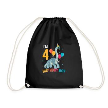 Je suis 4 ans garçon brachiosaure 4 ans 4ème - Sac de sport léger - noir - Devant