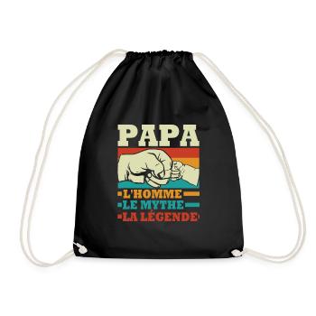 Papa L'homme Le mythe La Légende - Sac de sport léger - noir - Devant