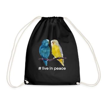 Vivre en paix Perroquet Drapeau ukrainien Amour - Sac de sport léger - noir - Devant
