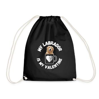 My Labrador is My Valentine - Drawstring Bag - black - Front