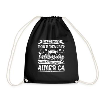 Assez douée pour devenir infirmière Humour - Sac de sport léger - noir - Devant