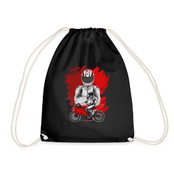 Motorcycle Lifestyle / Motorcycle / Motorcycle biker - Drawstring Bag - black - Front