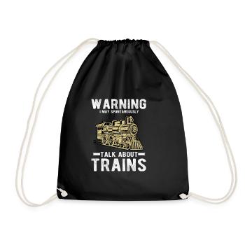 Avertissement je peux spontanément parler de trains - Sac de sport léger - noir - Devant