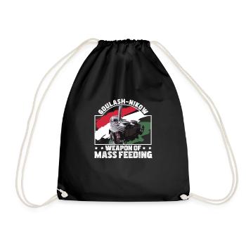 Goulash Cannon Goulash-Nikow Mass Feeding Hungary - Drawstring Bag - black - Front