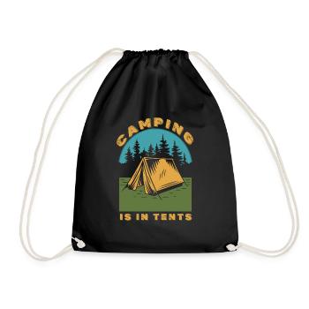 Camping Camper Outdoor Sommer Design - Turnbeutel - Schwarz - Vorne