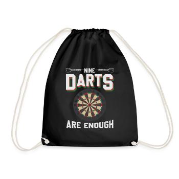 Dart & Bier Lustiger Darts Spruch - Turnbeutel - Schwarz - Vorne