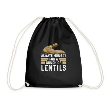 Uromastyx Always Hungry Funny Dabb Lizard - Drawstring Bag - black - Front