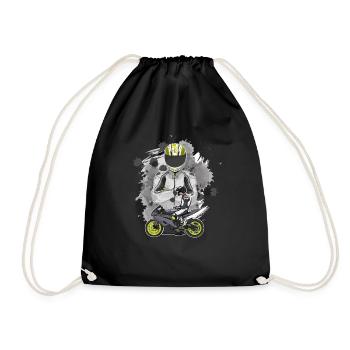 Motorcycle Lifestyle / Motorcycle / Motorcycle biker - Drawstring Bag - black - Front