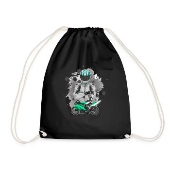Motorcycle Lifestyle / Motorcycle / Motorcycle biker - Drawstring Bag - black - Front