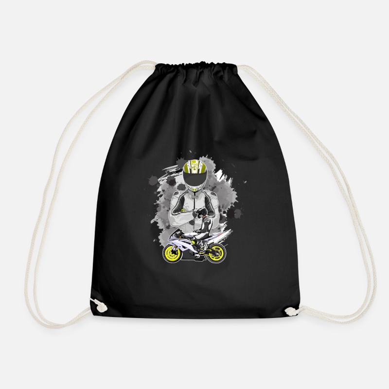Motorcycle Lifestyle / Motorcycle / Motorcycle biker - Drawstring Bag - black