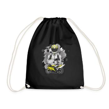 Motorcycle Lifestyle / Motorcycle / Motorcycle biker - Drawstring Bag - black - Front