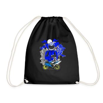 Motorcycle Lifestyle / Motorcycle / Motorcycle biker - Drawstring Bag - black - Front