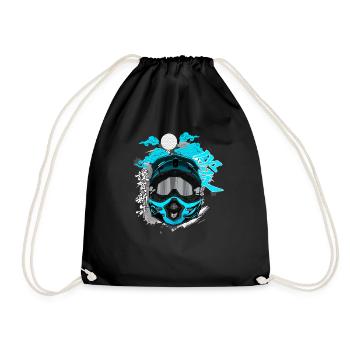 Motocross / Enduro / Freestyle mx / Dirtbike retro - Drawstring Bag - black - Front