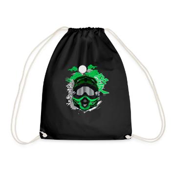 Motocross / Enduro / Freestyle mx / Dirtbike retro - Drawstring Bag - black - Front