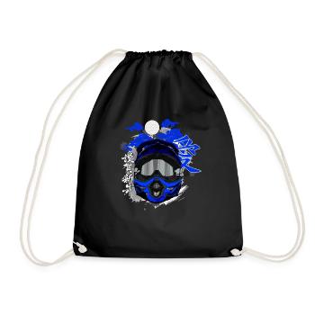 Motocross / Enduro / Freestyle mx / Dirtbike retro - Drawstring Bag - black - Front
