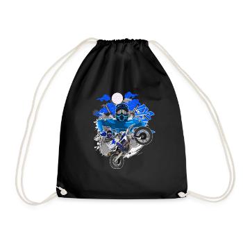 Motocross / Enduro / Freestyle mx / Dirtbike retro - Drawstring Bag - black - Front