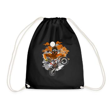 Motocross / Enduro / Freestyle mx / Dirtbike retro - Drawstring Bag - black - Front