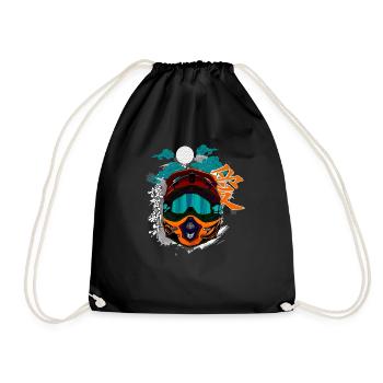 Motocross / Enduro / Freestyle mx / Dirtbike retro - Drawstring Bag - black - Front