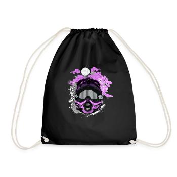 Motocross / Enduro / Freestyle mx / Dirtbike retro - Drawstring Bag - black - Front