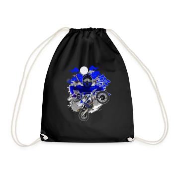 Motocross / Enduro / Freestyle mx / Dirtbike retro - Drawstring Bag - black - Front