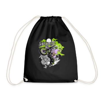 Motocross / Enduro / Freestyle mx / Dirtbike retro - Drawstring Bag - black - Front