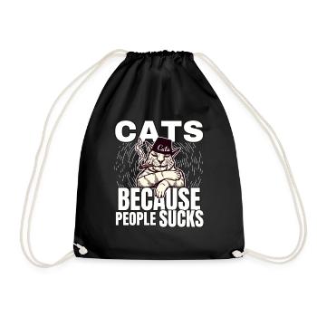 Katzen Katze Katzenshirt Katze Geschenkidee kitten - Turnbeutel - Schwarz - Vorne