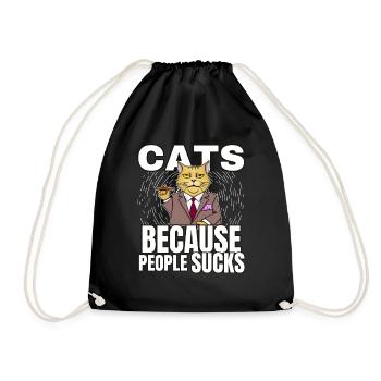 Katzen Katze Katzenshirt Katze Geschenkidee kitten - Turnbeutel - Schwarz - Vorne
