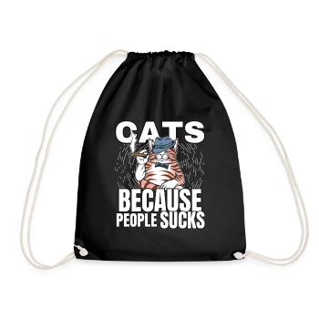 Katzen Katze Katzenshirt Katze Geschenkidee kitten - Turnbeutel - Schwarz - Vorne