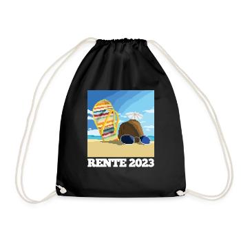 Pension 2023 Beach Pixel Coconut Cocktail - Drawstring Bag - black - Front