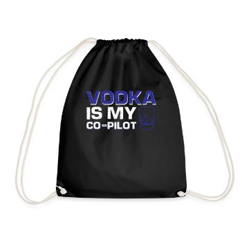 Wodka ist mein Co-Pilot - Turnbeutel - Schwarz - Vorne