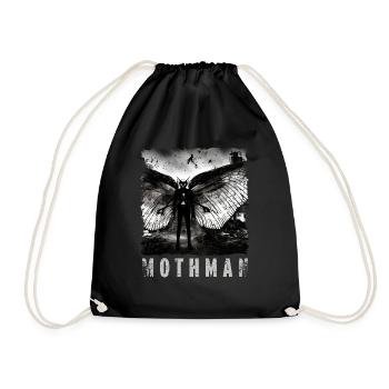 Mothman Distressed Creepy Sighting Photo Cryptid - Drawstring Bag - black - Front
