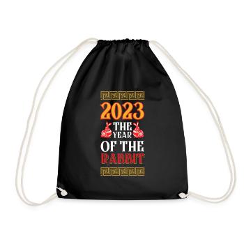 2023 L’année du zodiaque chinois lapin - Sac de sport léger - noir - Devant