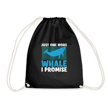 Whale watching another whale I promise a - Drawstring Bag - black - Front