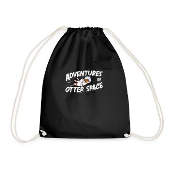 Cool adventures in Otter Space Otter Astronaut Sea - Drawstring Bag - black - Front