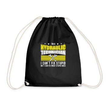 Cooler hydraulic technician repairs what the - Drawstring Bag - black - Front